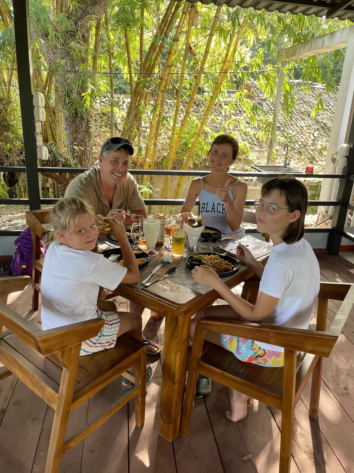 Friends sharing a meal at Kamayan